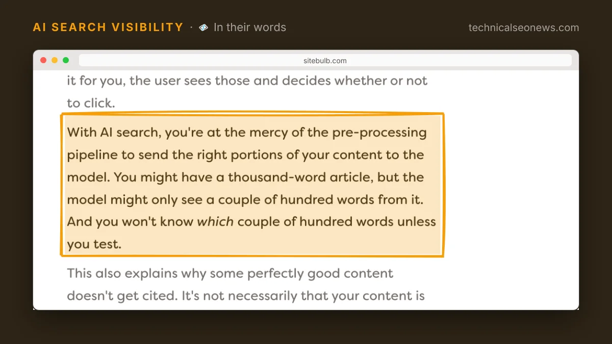 Quoted from Sitebulb: Why Your SEO Strategy Still Matters for AI Search (And What Needs t…