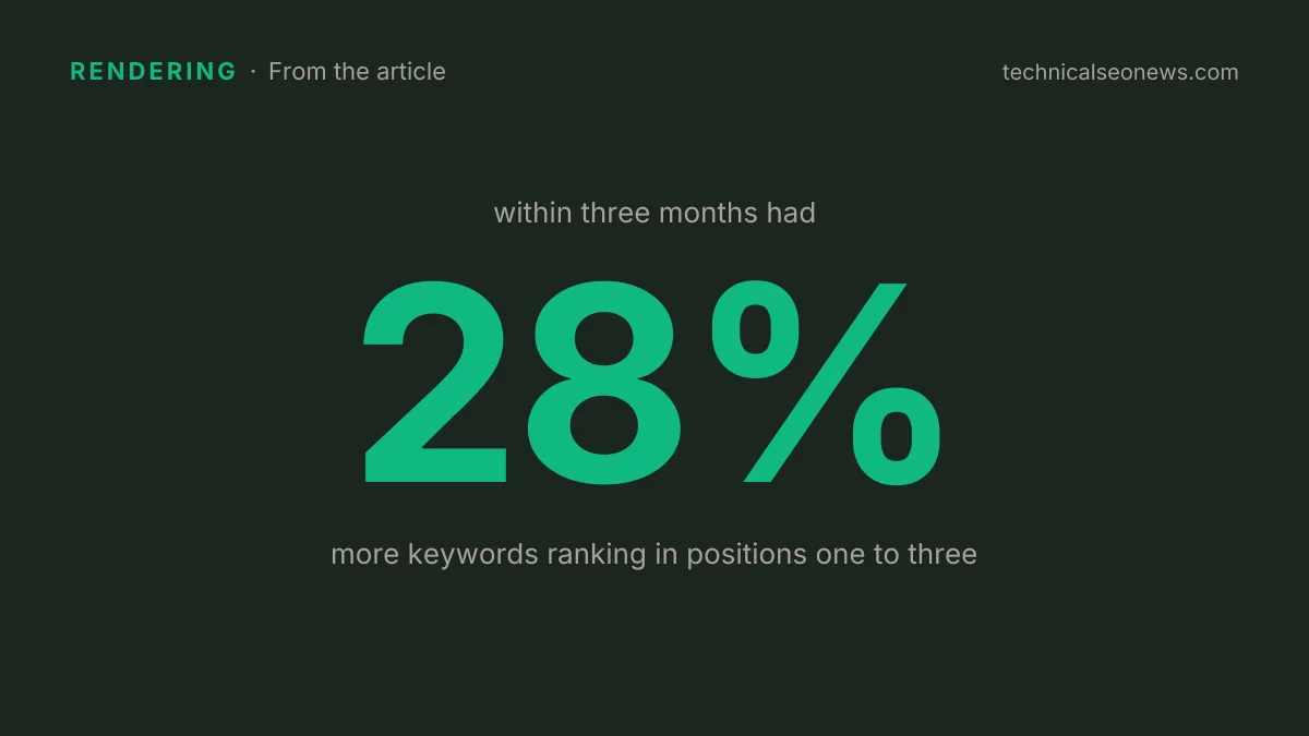 within three months had 28% more keywords ranking…