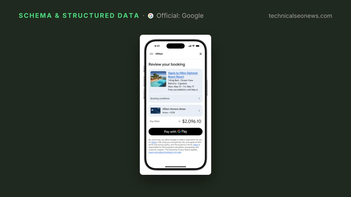 Screenshot from Google: Universal Commerce Protocol (UCP) for Lodging: Conceptual mock on…