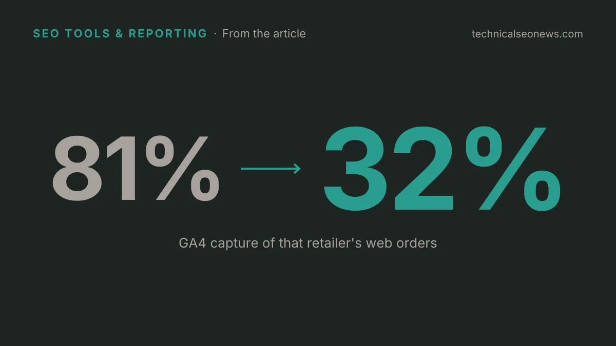GA4 capture of that retailer's web orders: 81% to 32%
