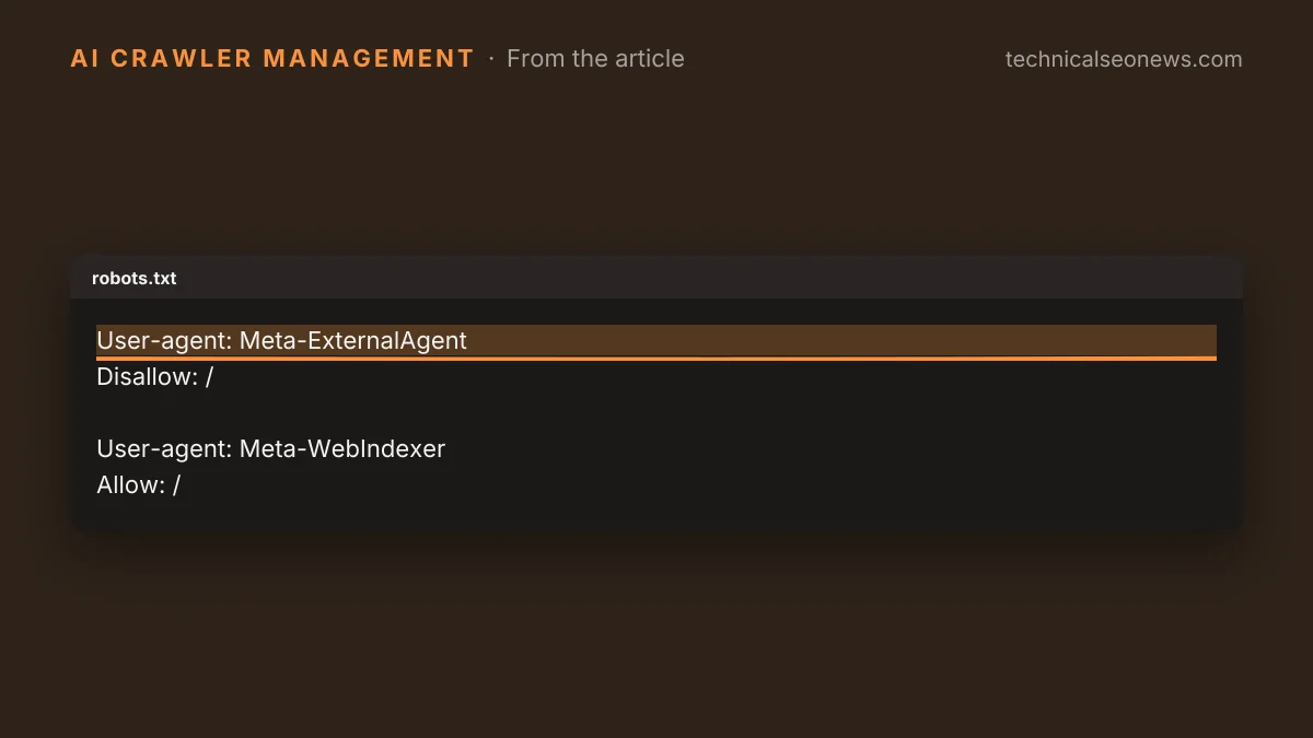 robots.txt line: User-agent: Meta-ExternalAgent